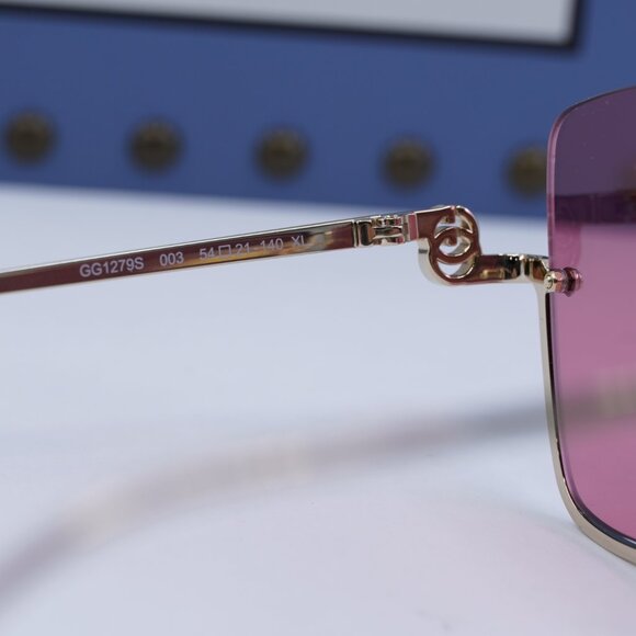 Gucci GG1279S 003 Square Sunglasses - Gold\Cyclamen - Picture 8 of 13